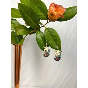 Vintage Enamel Unicorn Earrings